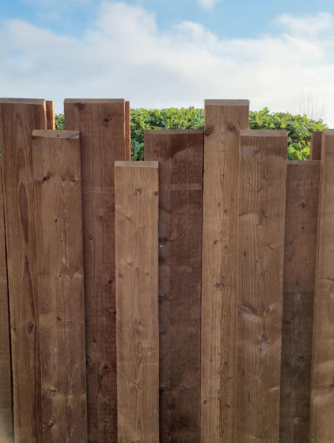 Palissade bois Bruut Collstrop détail
