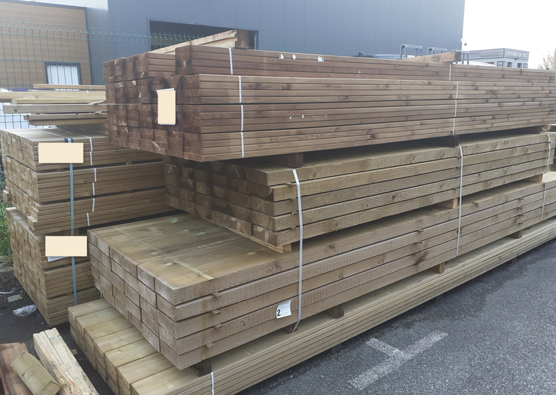 Lambourdes bois pour structure terrasse extérieure 78